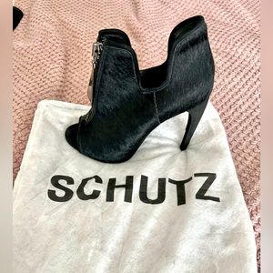 SCHUTZ Calf Hair, Open-toe Heels, Size 9